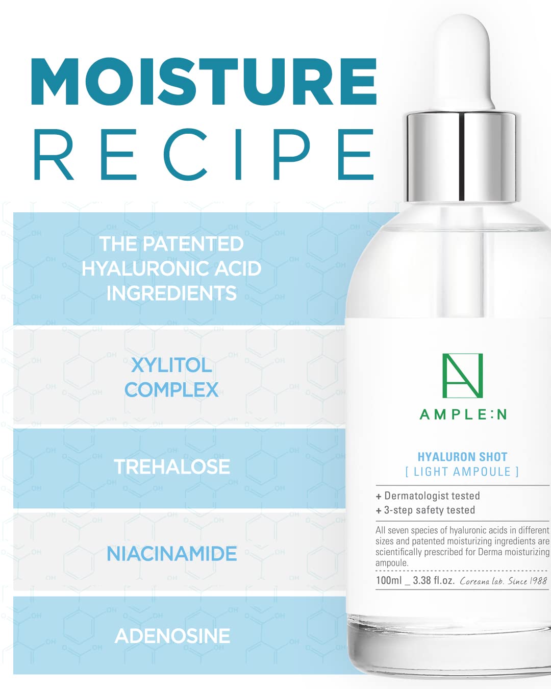 Coreana Ample:N Hyaluron Shot Light Ampoule 100ml