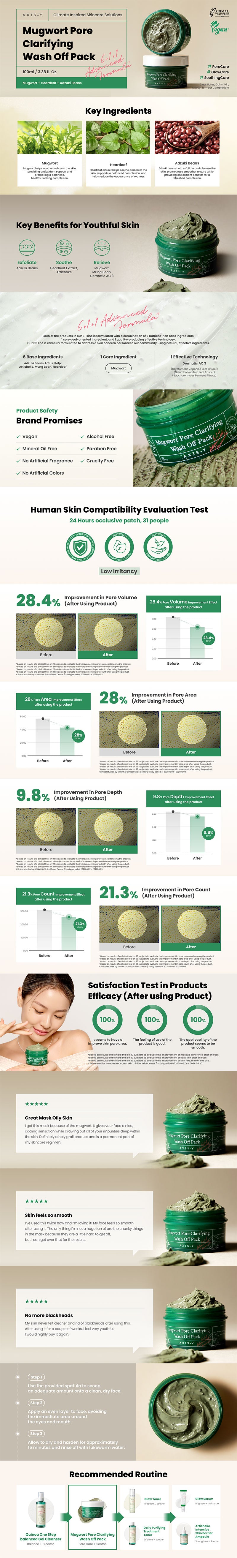 AXIS Y Mugwort Pore Clarifying Wash Off Pack 100ml