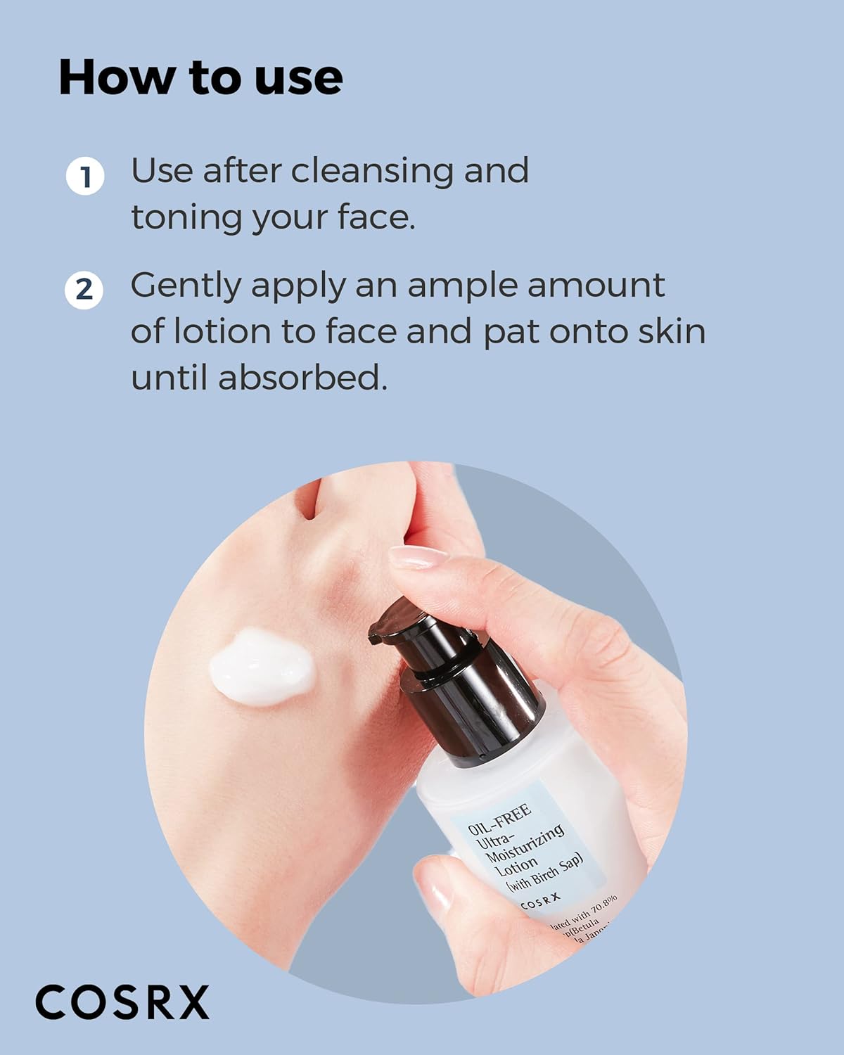 COSRX Oil-Free Ultra-Moisturizing Lotion how to use