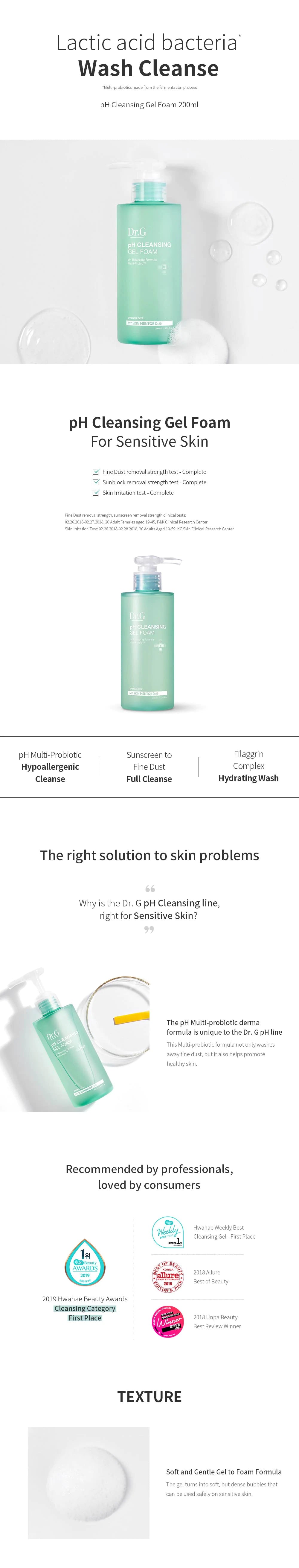 Dr.G pH Cleansing Gel Foam 200ml