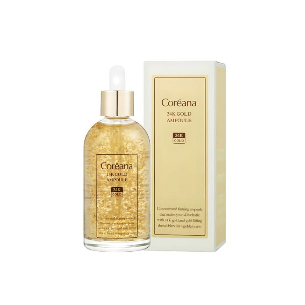 Coreana 24K Gold Ampoule 100ml Anti-Aging Brightening Korean Skincare Serum