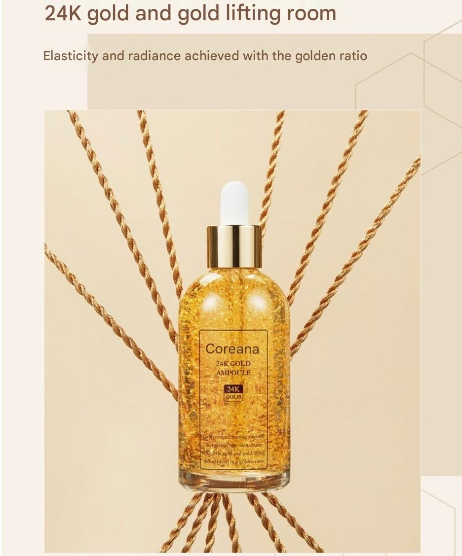 Coreana 24K Gold Ampoule 100ml Anti-Aging Brightening Korean Skincare Serum